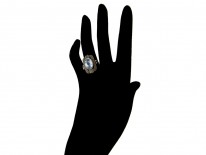 Art Deco Theodor Fahrner Silver & Blue Paste Ring