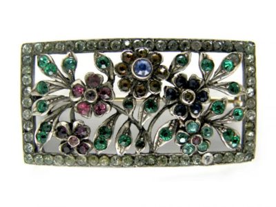 Coloured Paste Floral Brooch