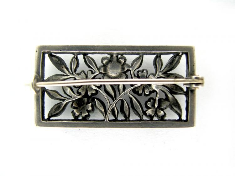 Coloured Paste Floral Brooch