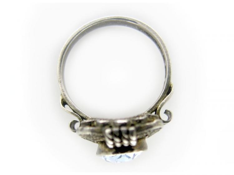 Art Deco Theodor Fahrner Silver & Blue Paste Ring