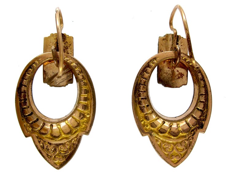 15ct Gold Victorian Hoop Earrings