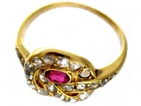Ruby Diamond Knot Ring