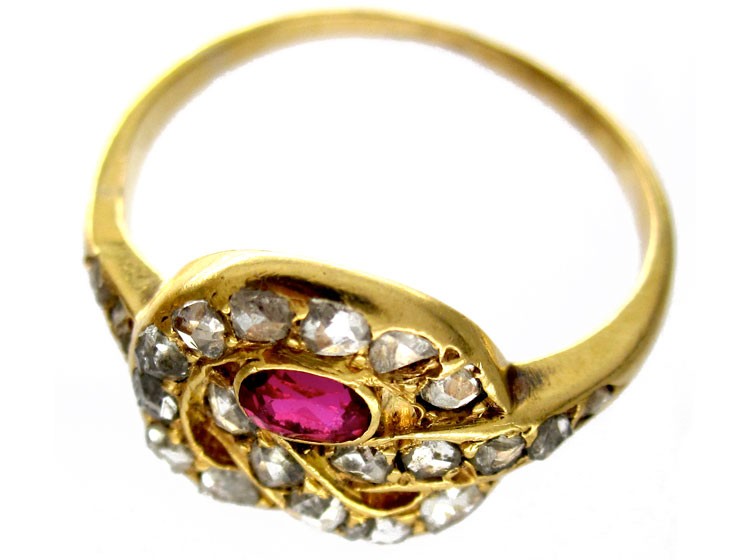 Ruby Diamond Knot Ring