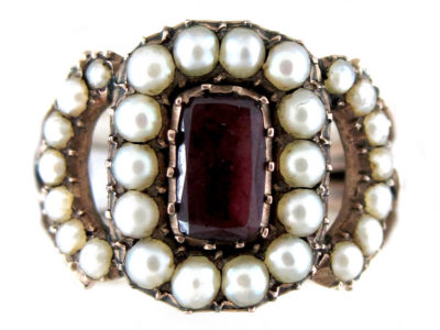 Georgian Garnet & Pearl Ring