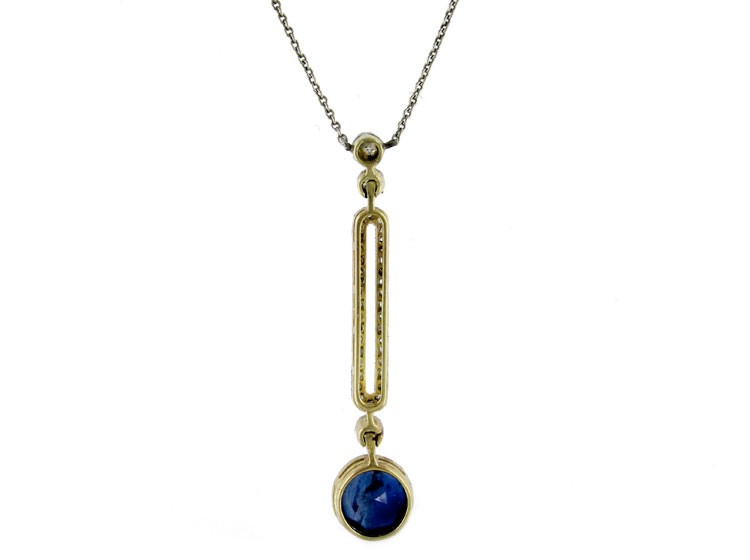 Art Deco Sapphire Diamond Pendant