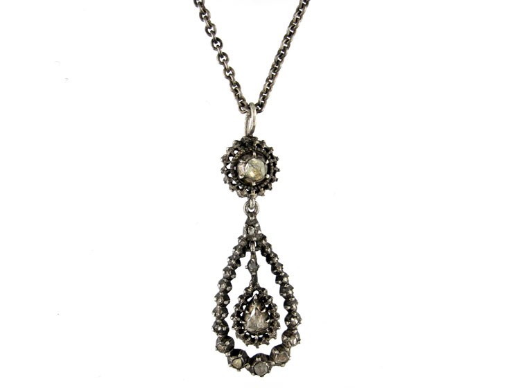 Georgian Rose Diamond Pendant