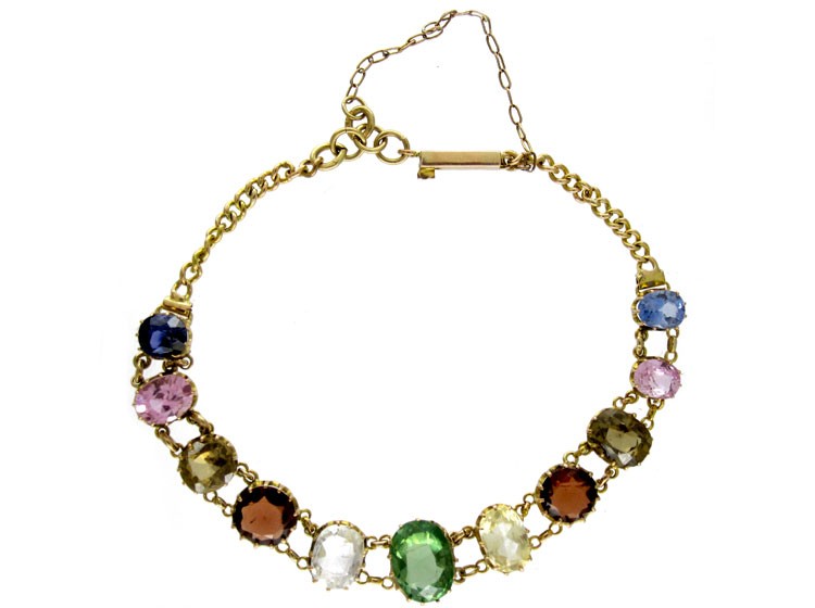 Multi Gemstone 15ct Gold Bracelet