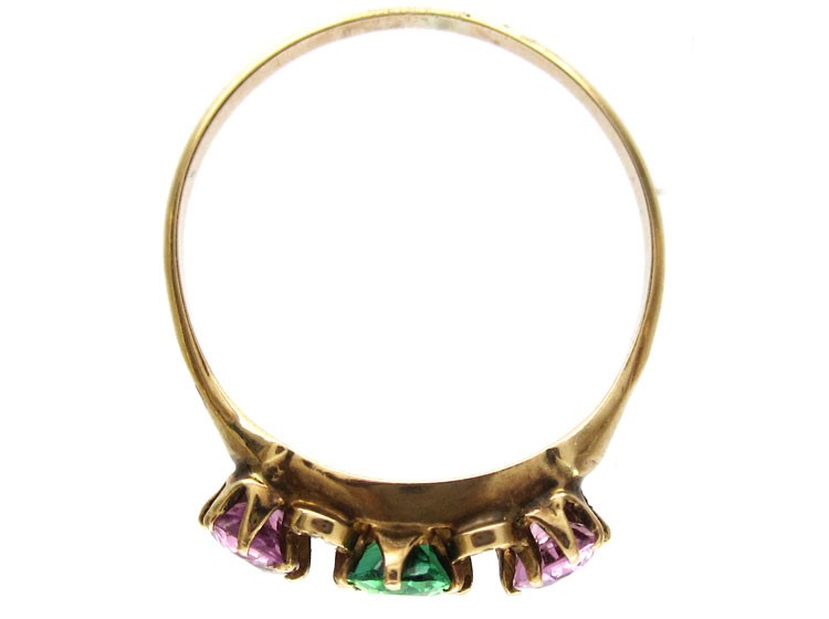 Suffragette Pink & Green Tourmaline Ring