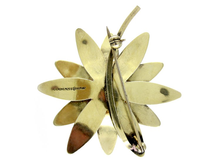 David Andersen Silver Gilt Brooch