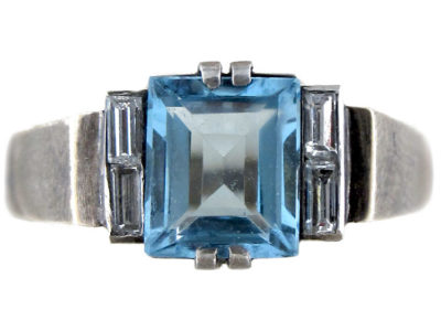 Aquamarine & Diamond Cocktail Ring