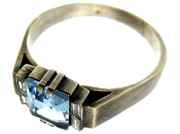 Aquamarine & Diamond Cocktail Ring