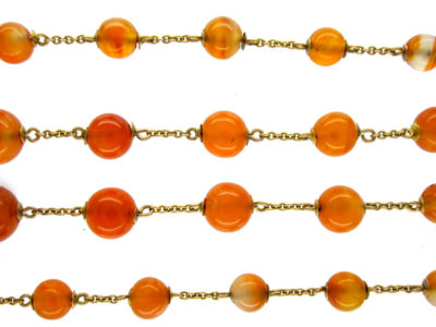 Georgian Carnelian Gold Guard Chain
