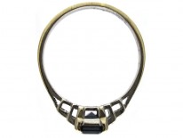 Baguette Sapphire & Diamond Art Deco Ring
