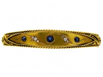 Sapphire & Diamond 15ct Gold Bangle