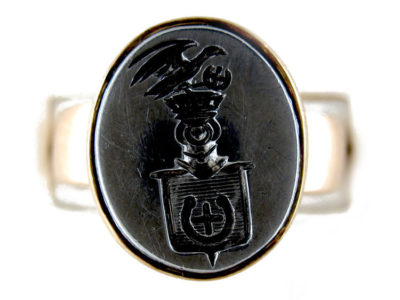 Steel & 18ct Gold Signet Ring