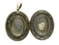 Silver Victorian Double Sided Engraved Locket