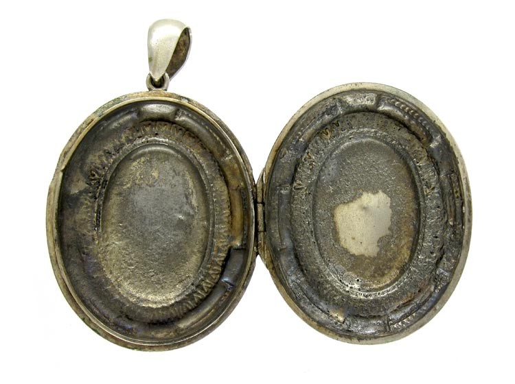 Silver Victorian Double Sided Engraved Locket