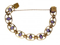 15ct Gold Amethyst Bracelet