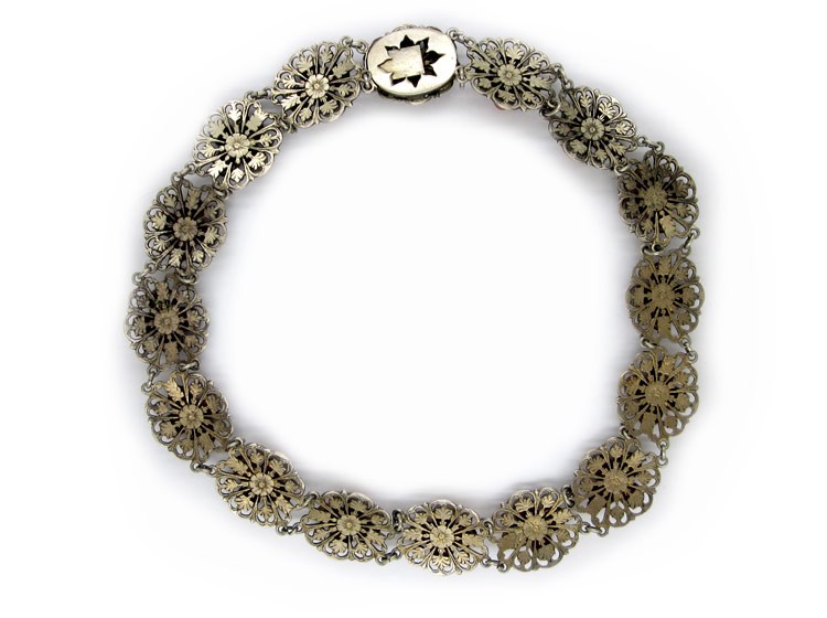 Silver Coral Flower Necklace