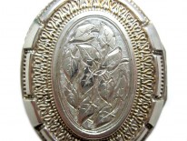 Silver Victorian Double Sided Engraved Locket