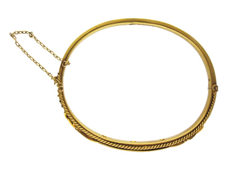 Sapphire & Diamond 15ct Gold Bangle