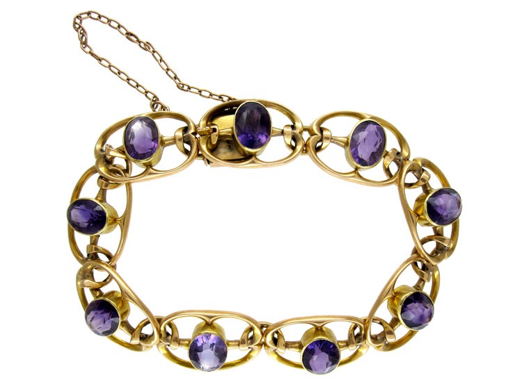 15ct Gold Amethyst Bracelet