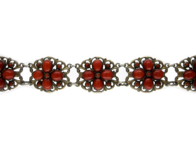 Silver Coral Flower Necklace