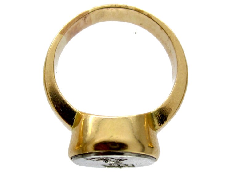 Steel & 18ct Gold Signet Ring