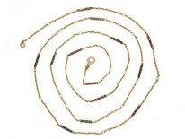 Coloured Enamel Gold Guard Chain