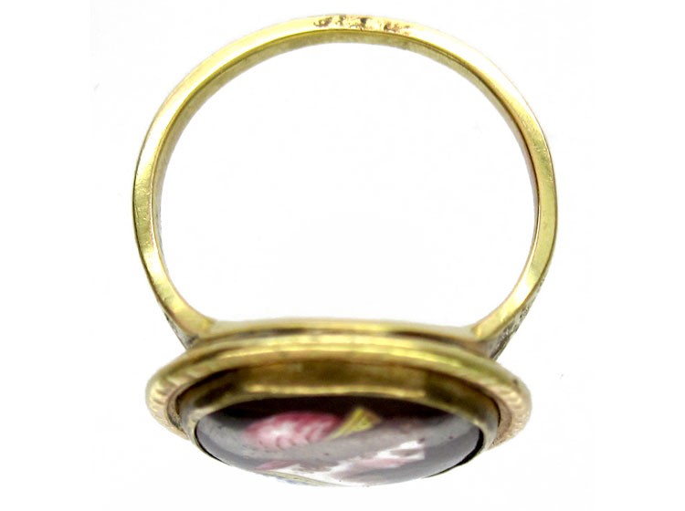 Georgian Enamel Portrait Ring