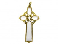 Rock Crystal 18ct Gold Celtic Cross