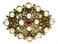 Regency Ruby Diamond Brooch
