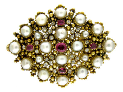 Regency Ruby Diamond Brooch
