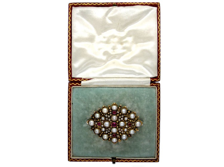 Regency Ruby Diamond Brooch