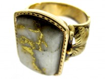 Gold Quartz Miner's Ring