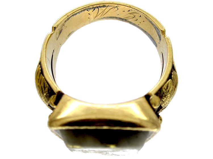 Gold Quartz Miner's Ring