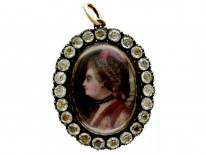 Georgian Miniature Enamel Pendant