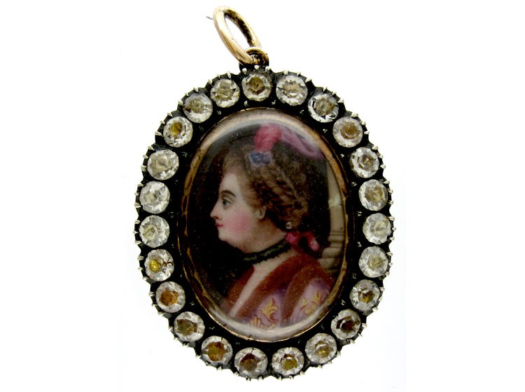 Georgian Miniature Enamel Pendant