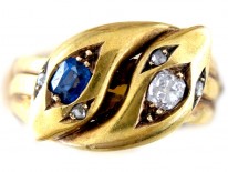 Sapphire & Diamond Snake Ring