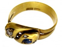 Sapphire & Diamond Snake Ring