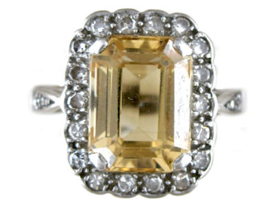 Topaz Diamond Ring