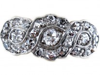 Diamond Triple Cluster Ring