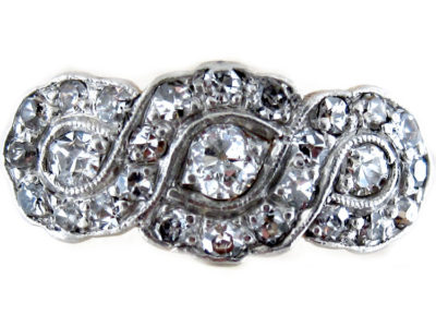 Diamond Triple Cluster Ring