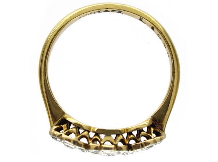 Diamond Triple Cluster Ring