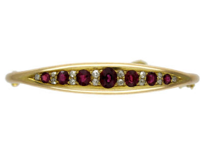 Ruby & Diamond 15ct Gold Bangle