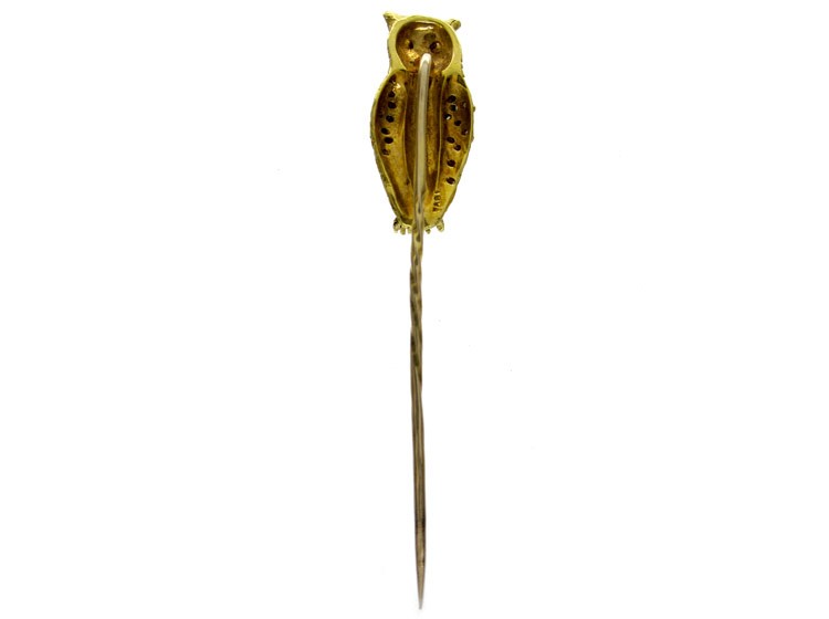 Owl 18ct Gold Tie Pin