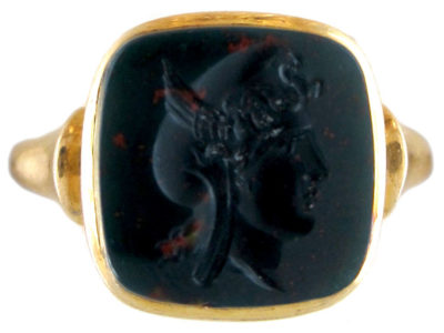 Bloodstone Intaglio Ring