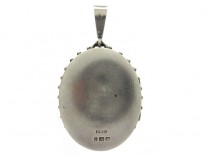 Silver Victorian Locket with 2 Colour Gold Applied Work