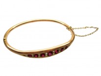 Ruby & Diamond 15ct Gold Bangle