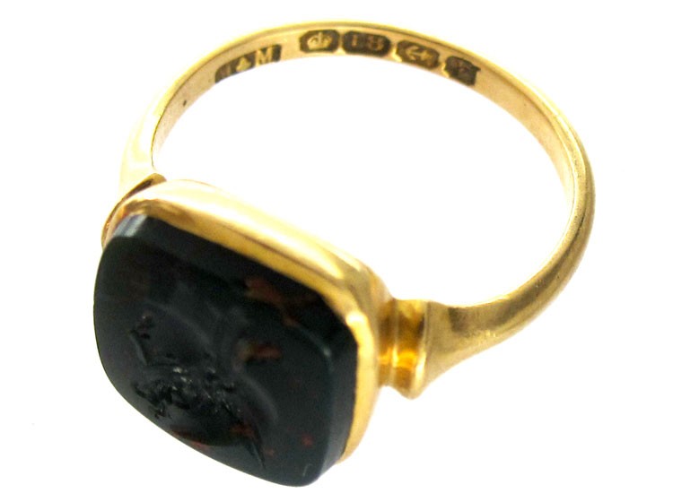 Bloodstone Intaglio Ring